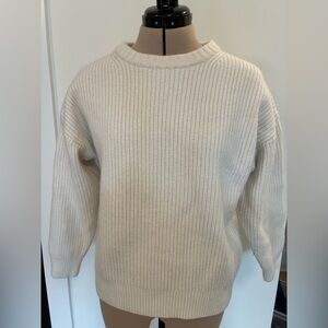 Sunday Best Cream Crewneck Knit Sweater
